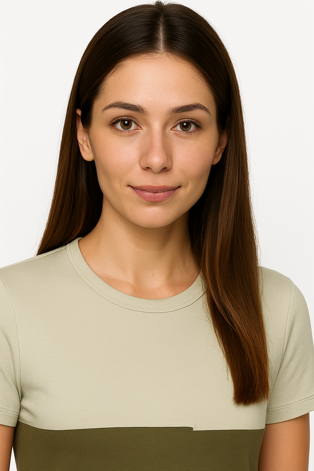 Attitude Start Of Fashion Women’s Color Block T-Shirt – Cream, Olive & Black Casual Tee