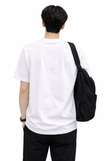 Attitude Start of Fashion White Crew Neck T-Shirt for Men – Paris Graphic Design