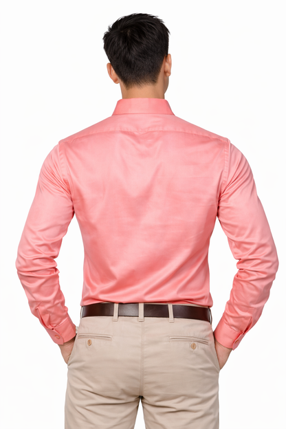 Attitude Start of Fashion Men’s Classic Peach Formal Shirt – Full Sleeve Smart Casual Wear