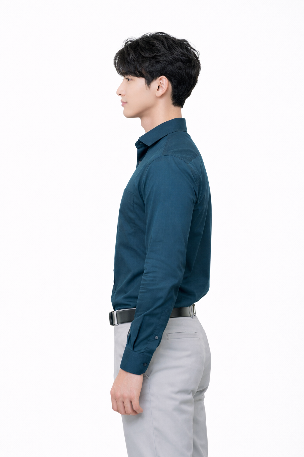 Attitude Start of Fashion Men’s Peacock Green Slim Fit Formal Shirt