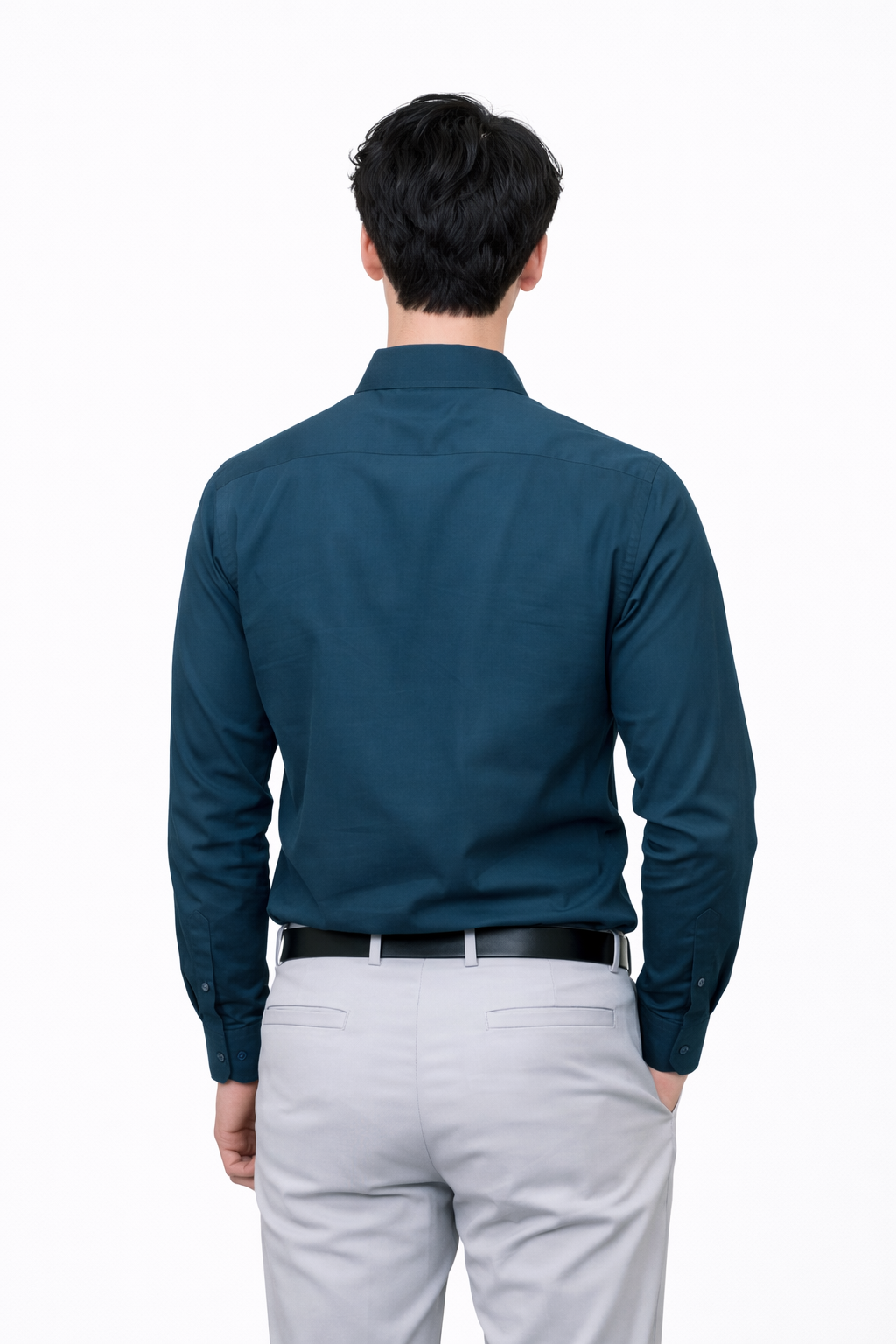 Attitude Start of Fashion Men’s Peacock Green Slim Fit Formal Shirt