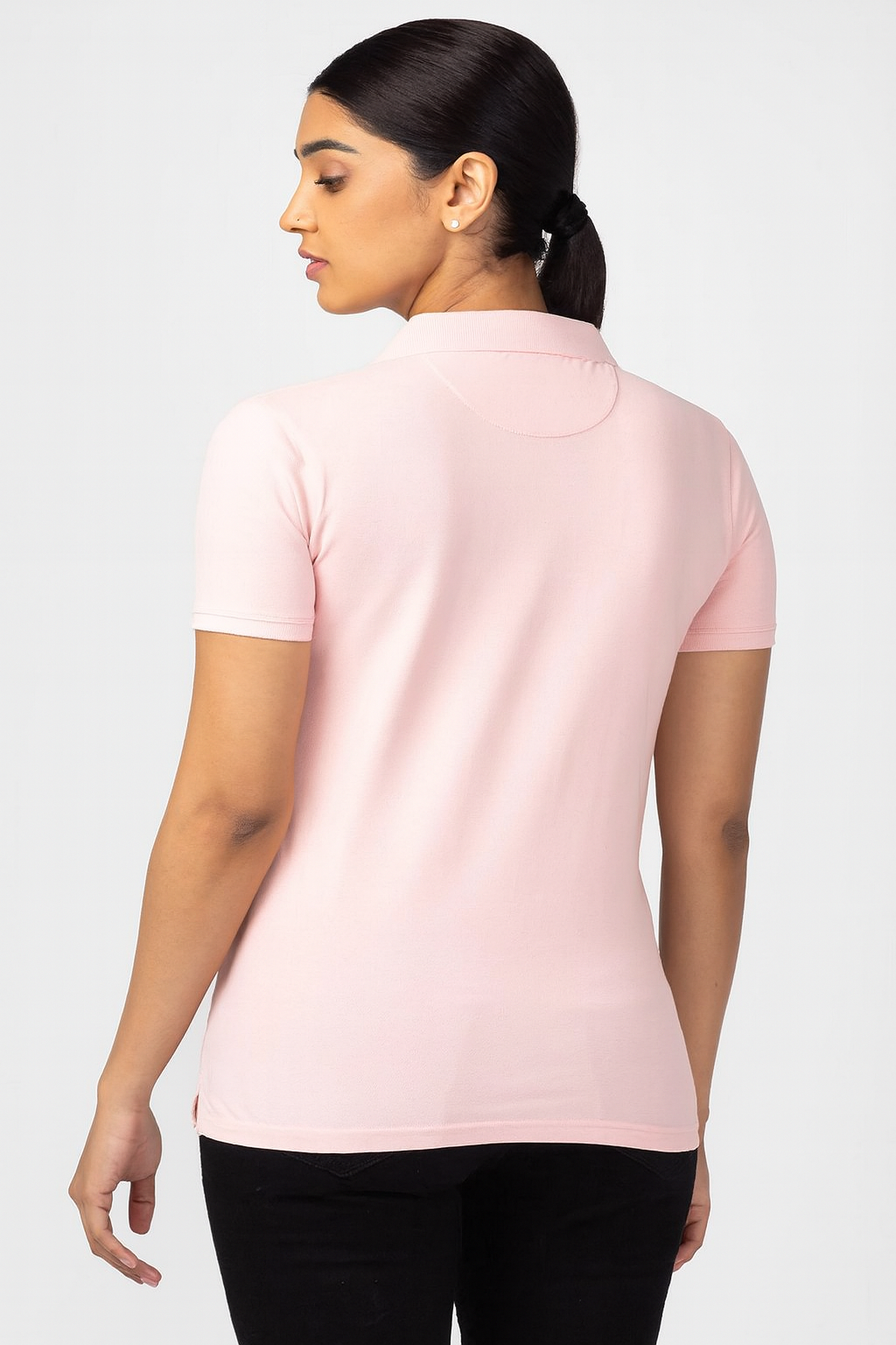 Attitude Start Of Fashion Women’s Light Pink Polo T-Shirt – Classic Collar, Slim Fit Casual Wear