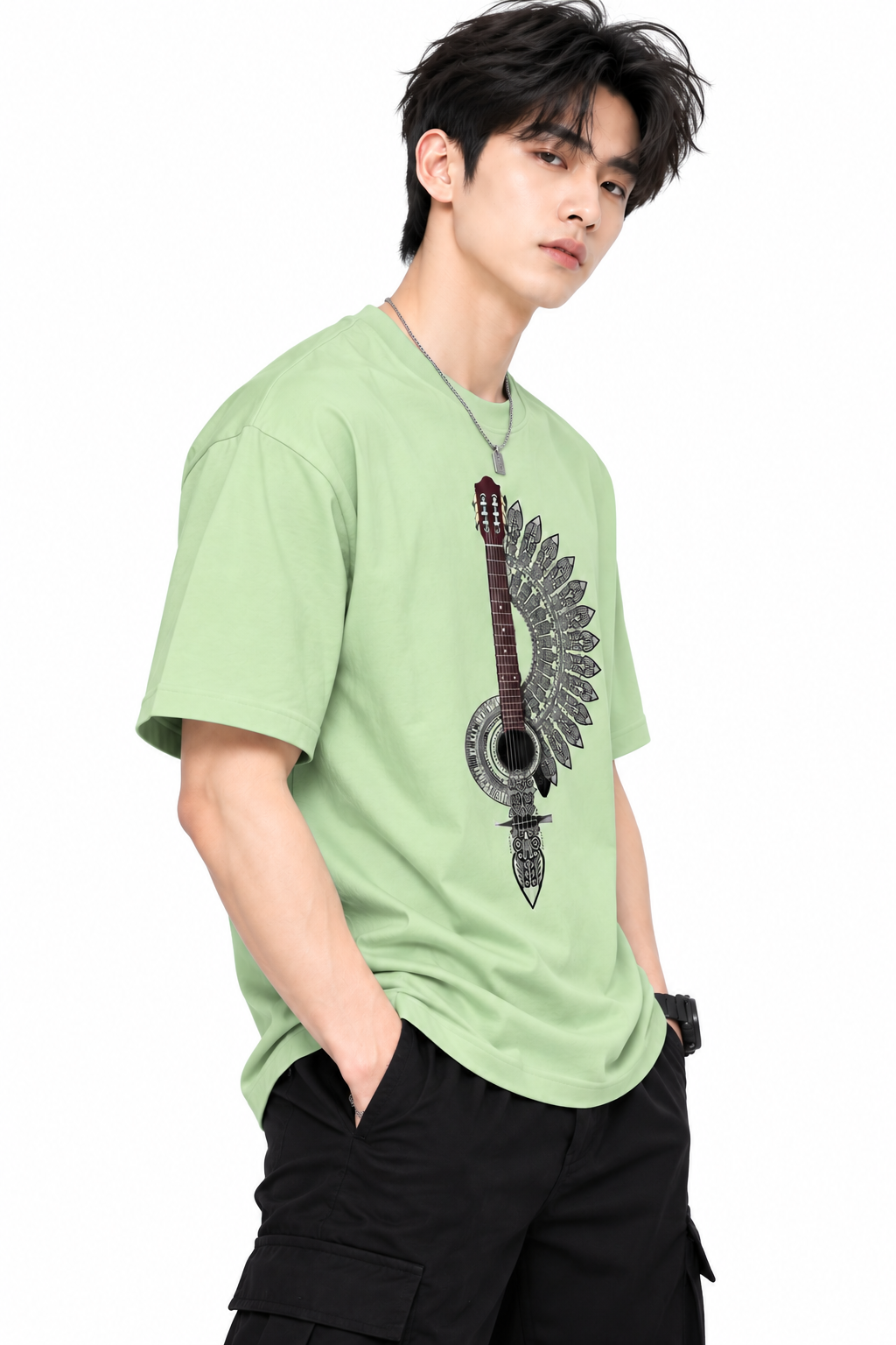 Attitude T-Shirts for Men | Guitar t shirt | Oversized Printed T-Shirt |  100% Pure Cotton T Shirt