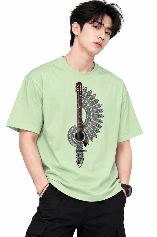 Attitude T-Shirts for Men | Guitar t shirt | Oversized Printed T-Shirt |  100% Pure Cotton T Shirt