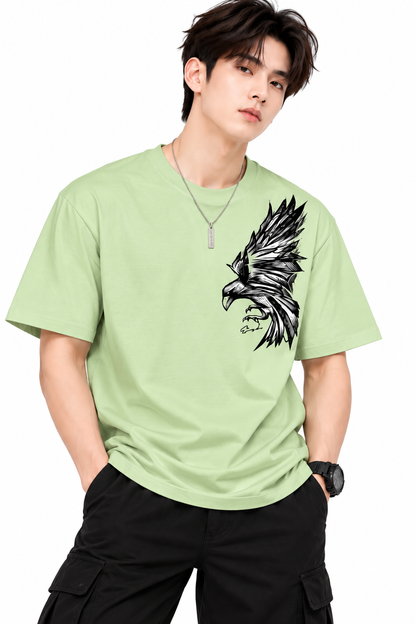 Attitude T-Shirts for Men | Eagle Printed | 100% Pure Cotton Oversized T Shirt | Trending