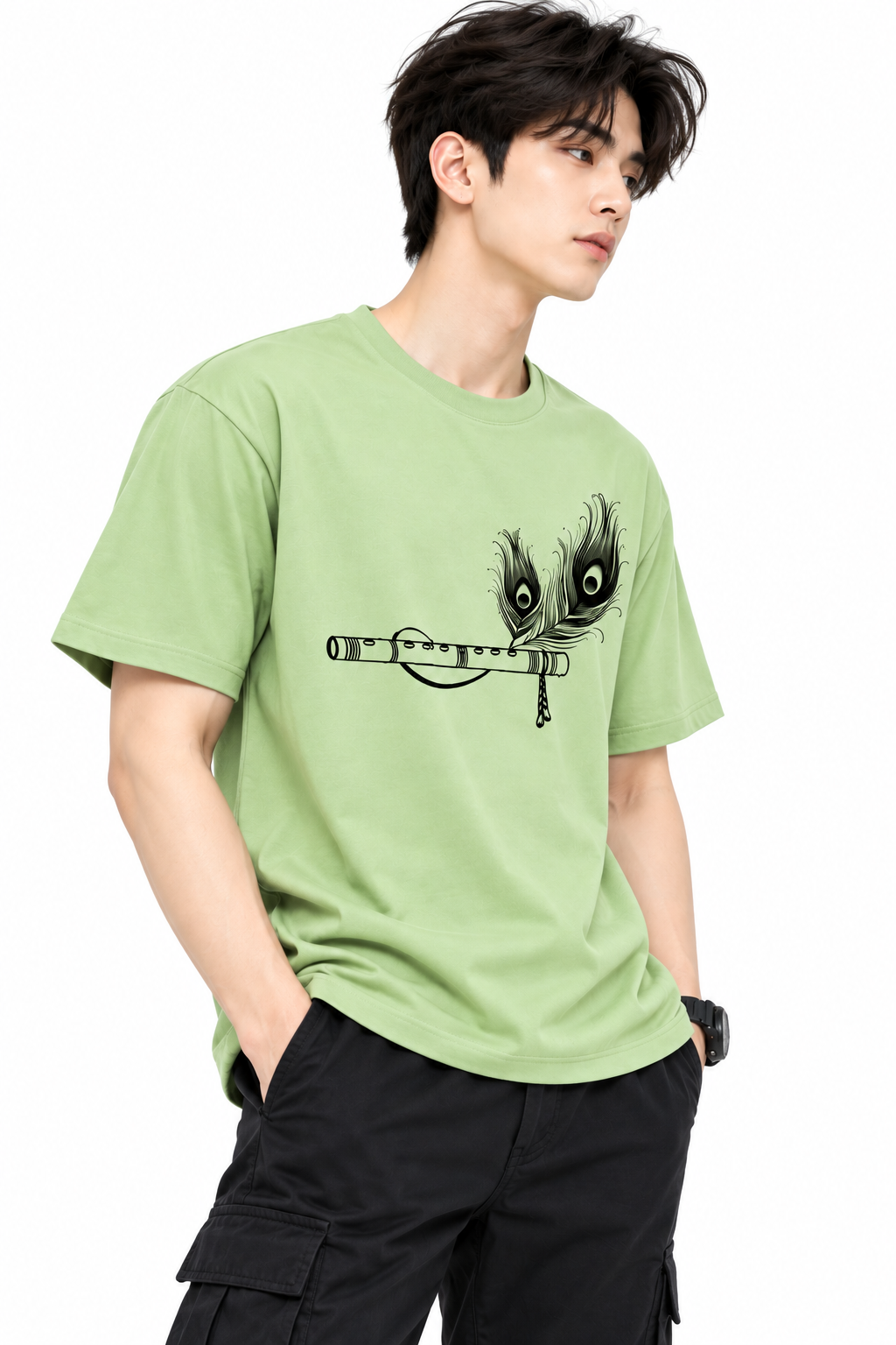 Attitude T-Shirts for Men | India's Number one Trending Brand | Murli Printed | 100% Pure Cotton Oversized Printed Tee