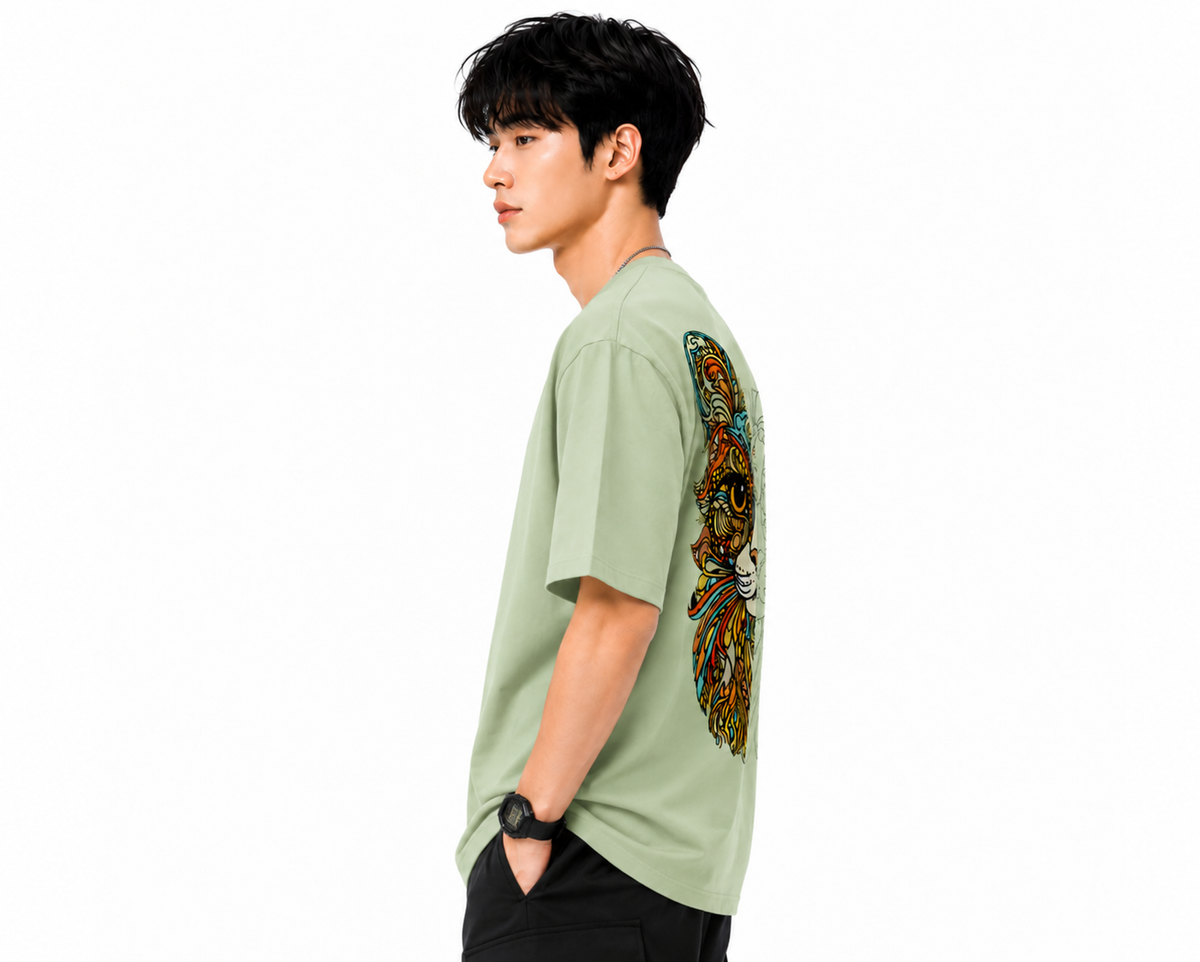 Attitude Cat Printed Oversized tshirt For Men| Trending T- Shirt