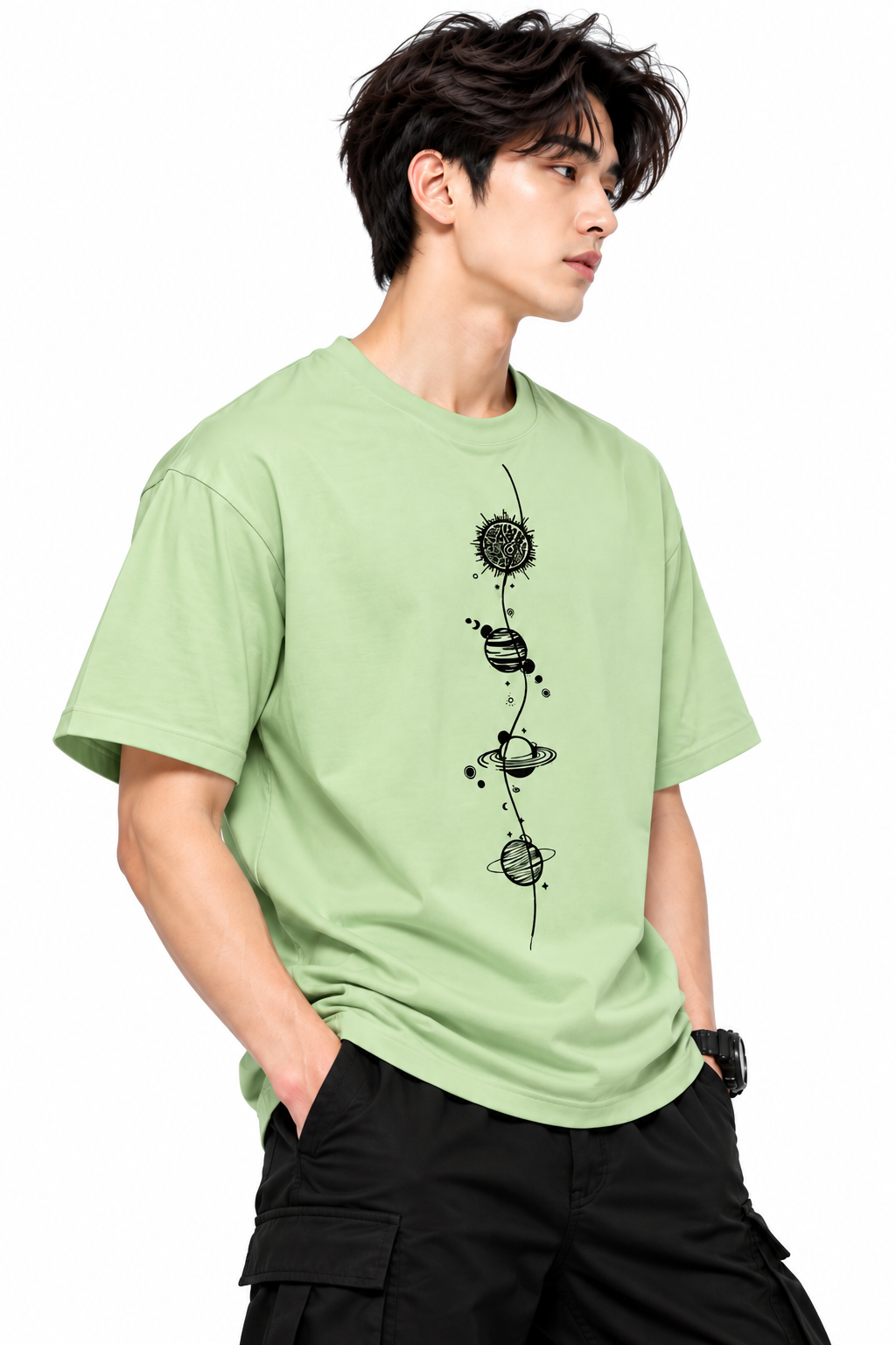 Attitude T-Shirts for Men | Round Neck Printed Oversized Cotton Tshirt