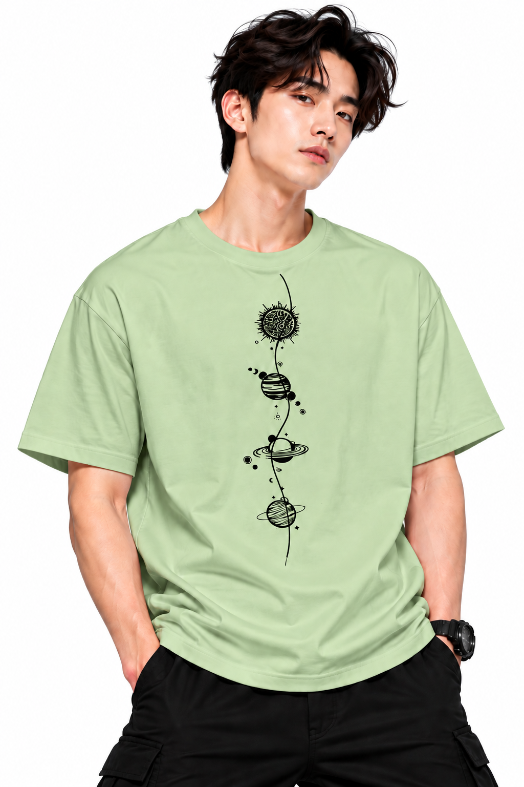 Attitude T-Shirts for Men | Round Neck Printed Oversized Cotton Tshirt