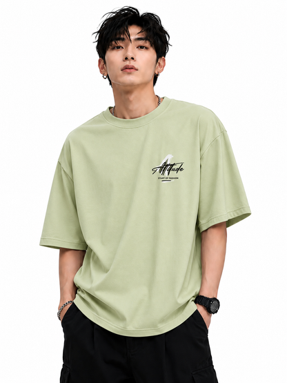 Attitude Men's Slogan Printed T-Shirt | Premium Cotton Casual Round Neck Tee for Men
