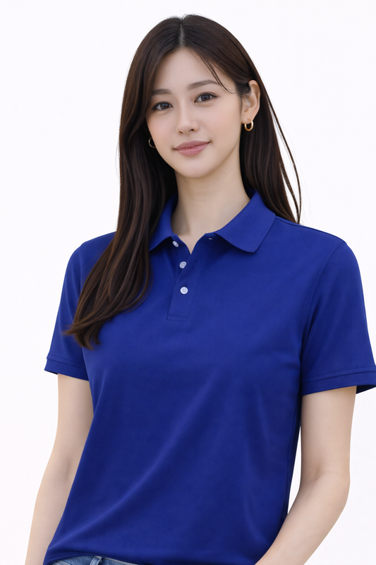 Attitude Start of Fashion Classic Royal Blue Polo T-Shirt for Women