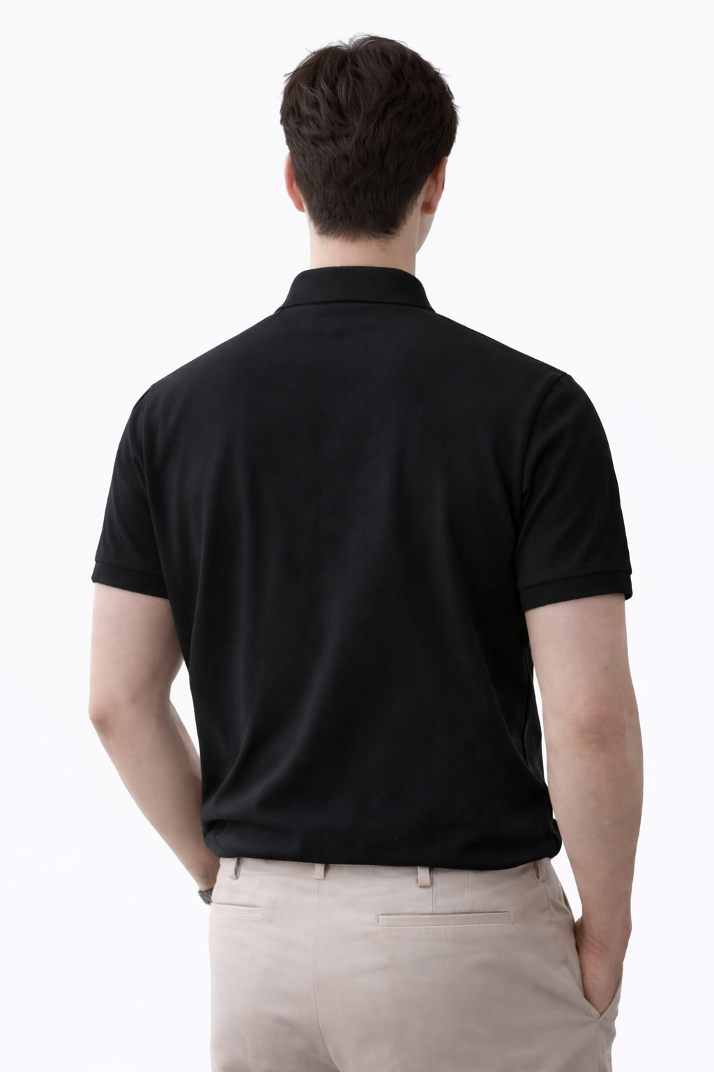 Attitude Start of Fashion Men’s Black & Gold Checkered Collar Polo T-Shirt