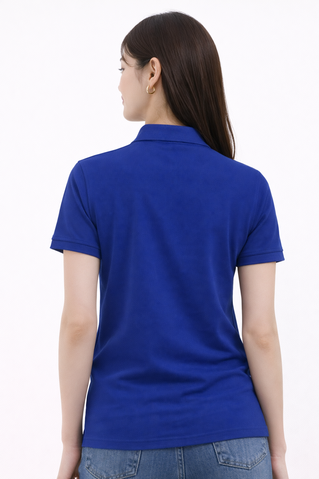 Attitude Start of Fashion Classic Royal Blue Polo T-Shirt for Women