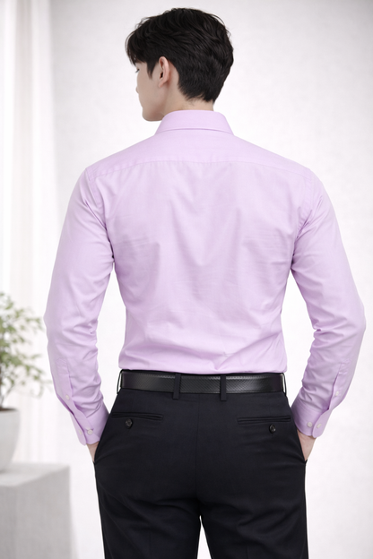 Attitude Start of Fashion Men’s Lavender Purple Slim Fit Formal Shirt