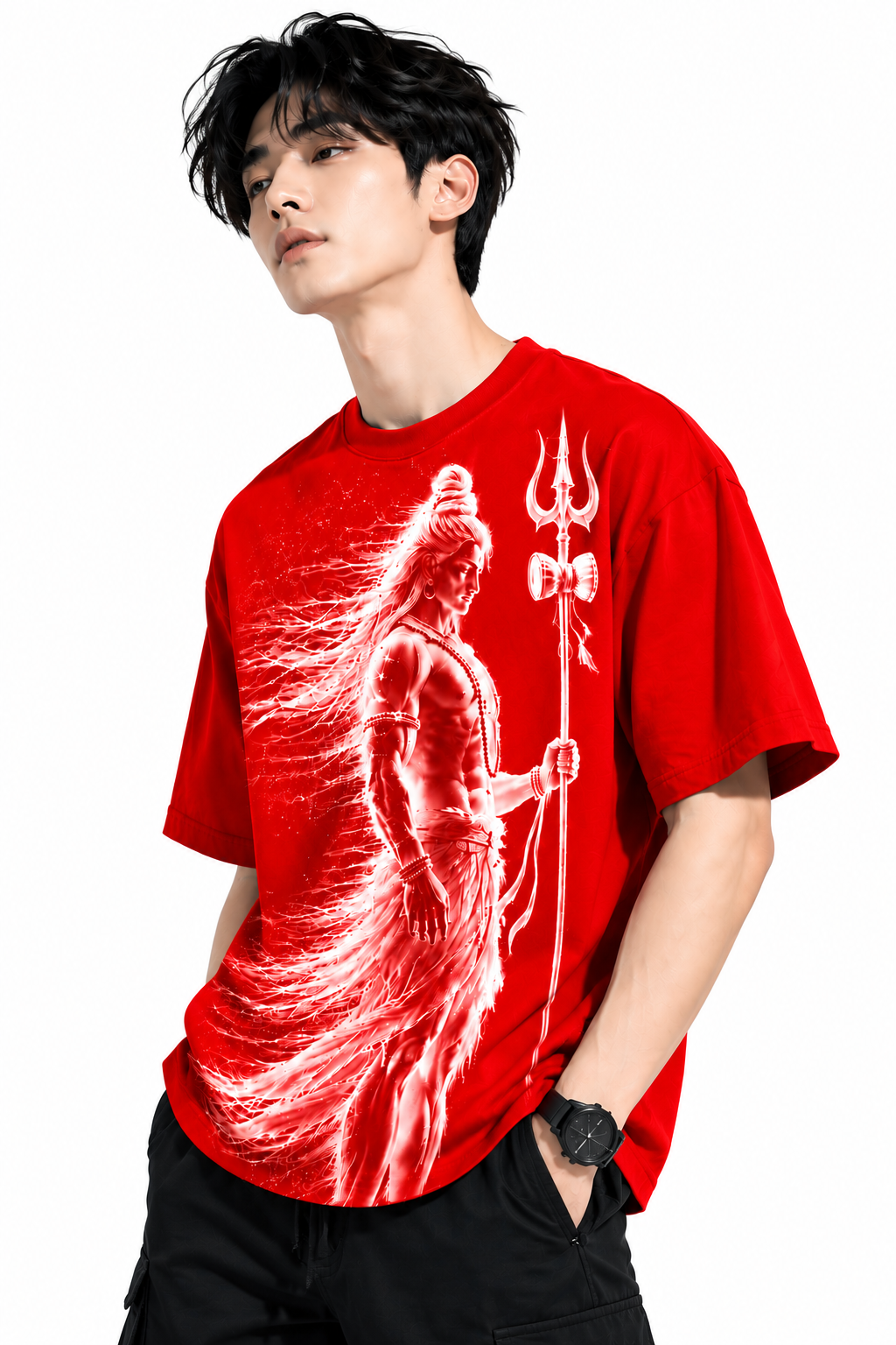 Attitude T-Shirts for Men | Mahadev Printed T- Shirt | Oversized Printed T-Shirt |  100% Pure Cotton T Shirt