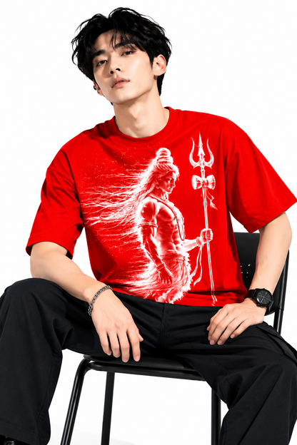 Attitude T-Shirts for Men | Mahadev Printed T- Shirt | Oversized Printed T-Shirt |  100% Pure Cotton T Shirt