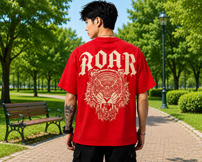 Attitude Men Printed Oversized Fit Cotton T- Shirt