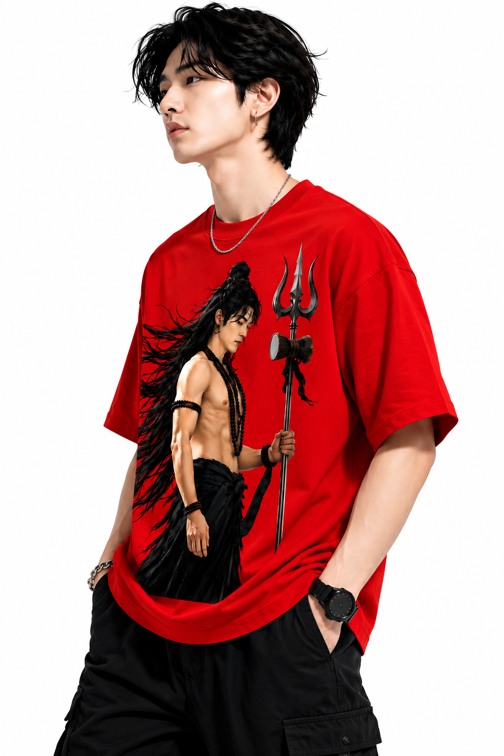 Attitude T-Shirts for Men | Mahadev Printed t shirt | Oversized 100% Pure Cotton T Shirt