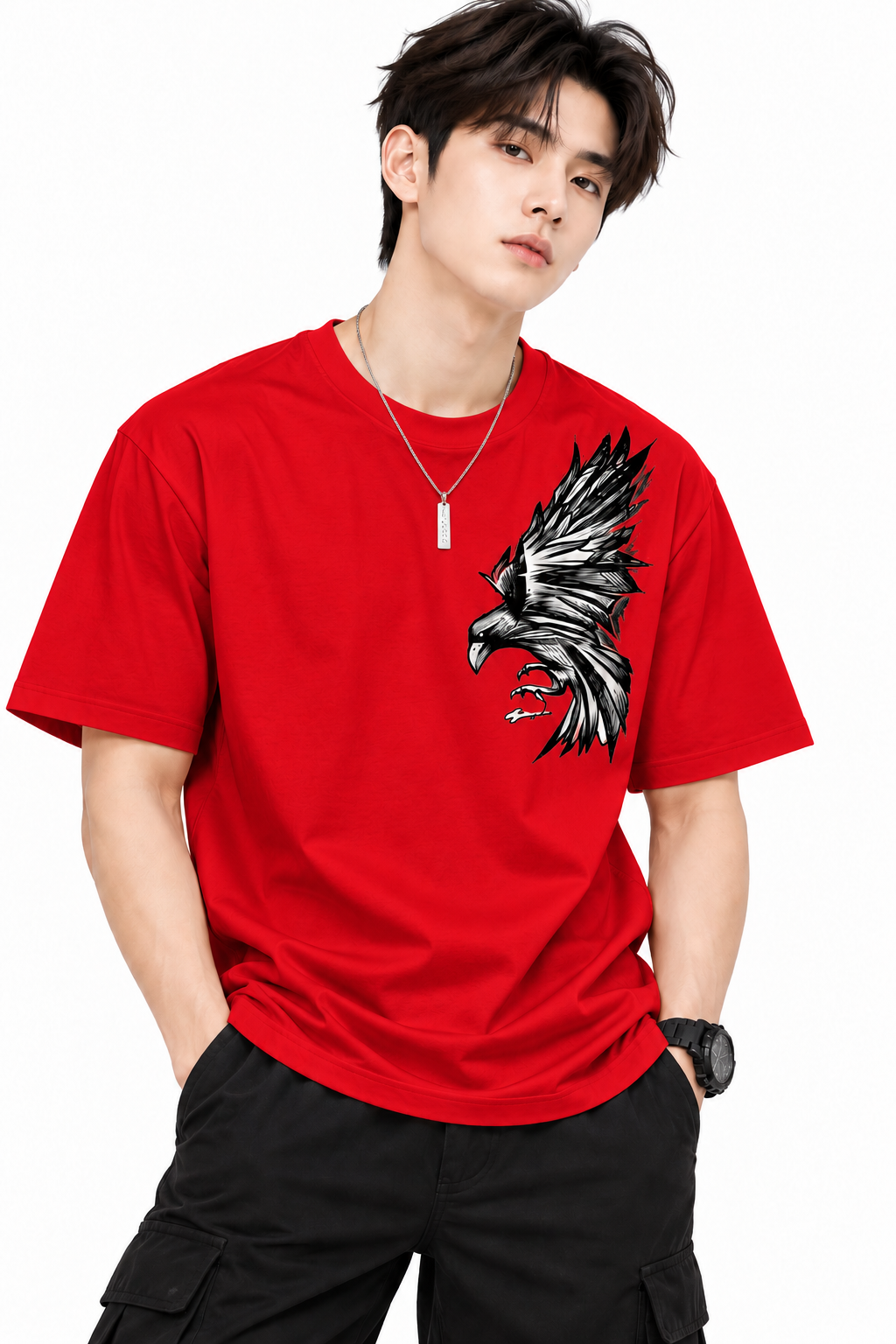 Attitude T-Shirts for Men | Oversized Printed T-Shirt | Eagle t shirt | 100% Pure Cotton T Shirt