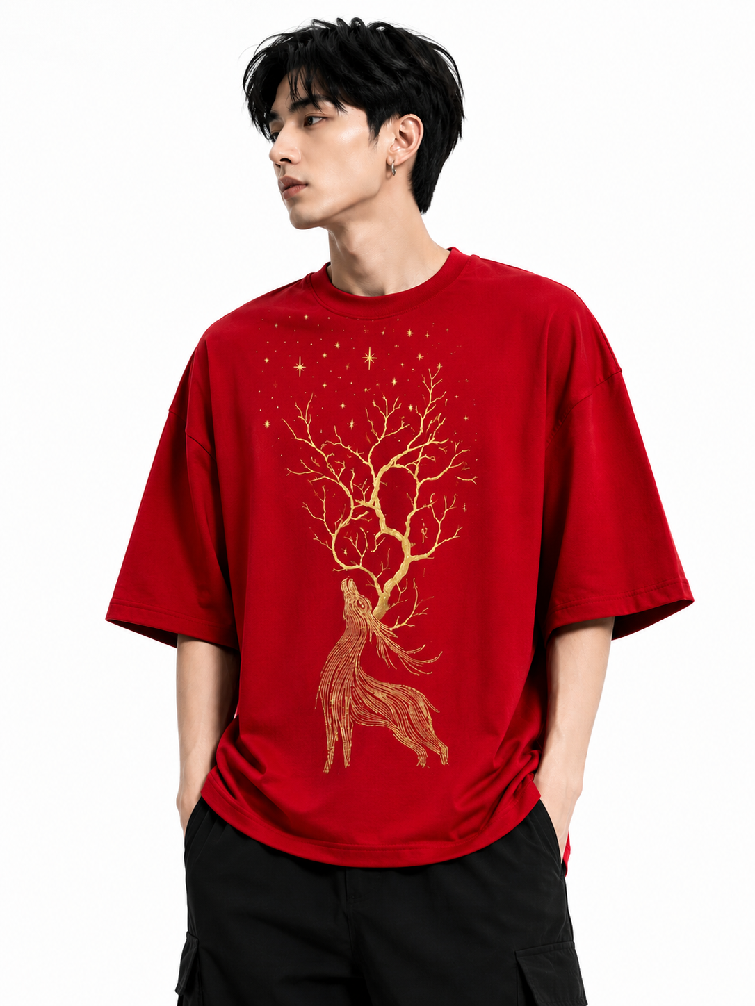 Attitude T-Shirts for Men | Oversized T-Shirt | Wild Life Printed t shirt | 100% Pure Cotton T Shirt