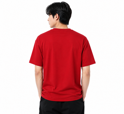 Attitude Men Bird Fly Printed Oversized Fit Cotton T- Shirt