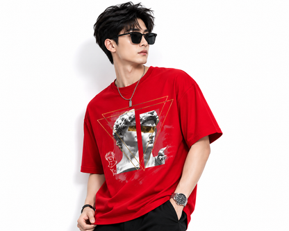 Attitude Men's Oversized Graphic T-Shirt for Men | Soft Cotton | Drop Shoulder Relaxed Fit | Printed Casual Tshirt for Men