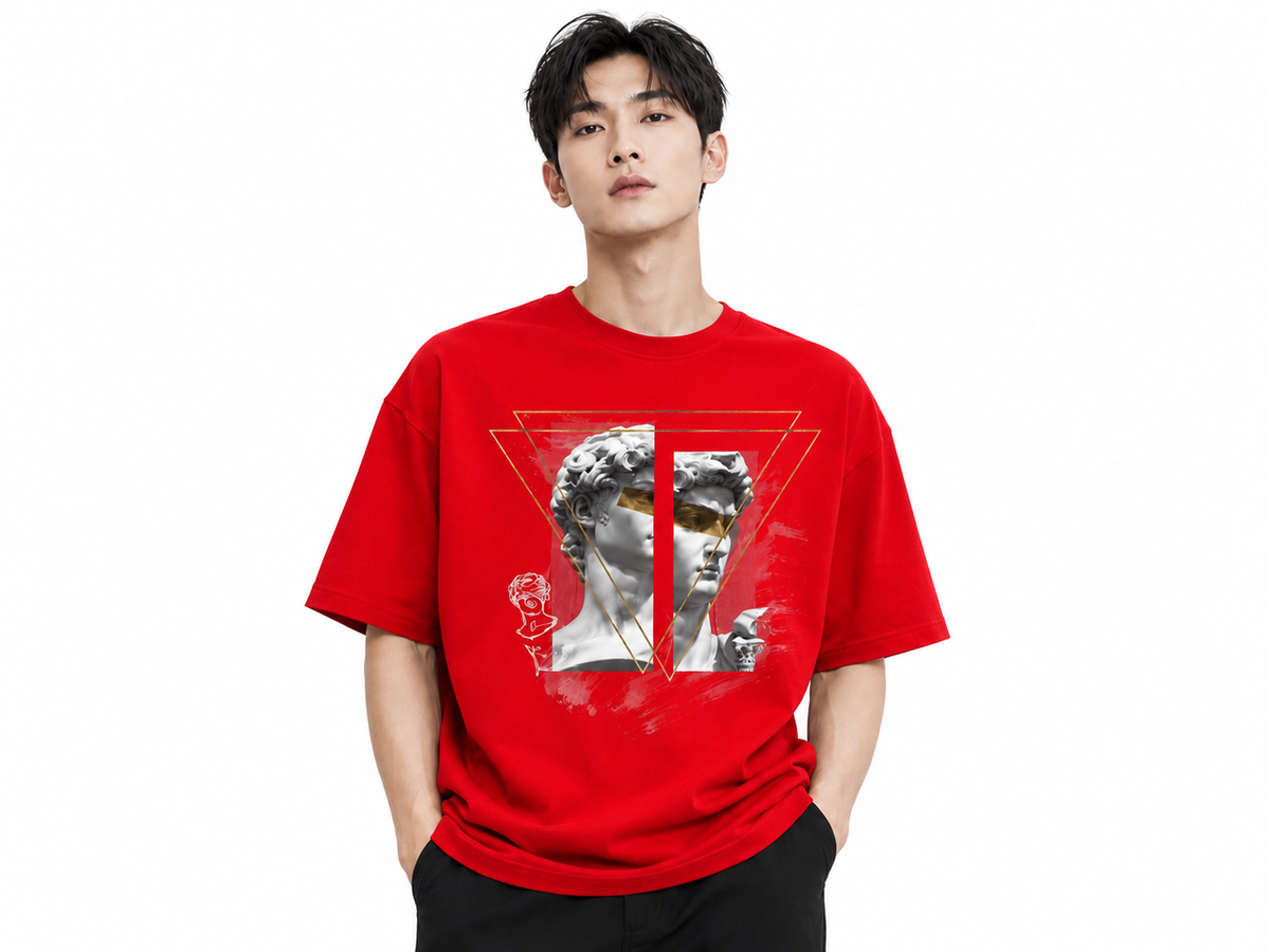 Attitude Men's Oversized Graphic T-Shirt for Men | Soft Cotton | Drop Shoulder Relaxed Fit | Printed Casual Tshirt for Men