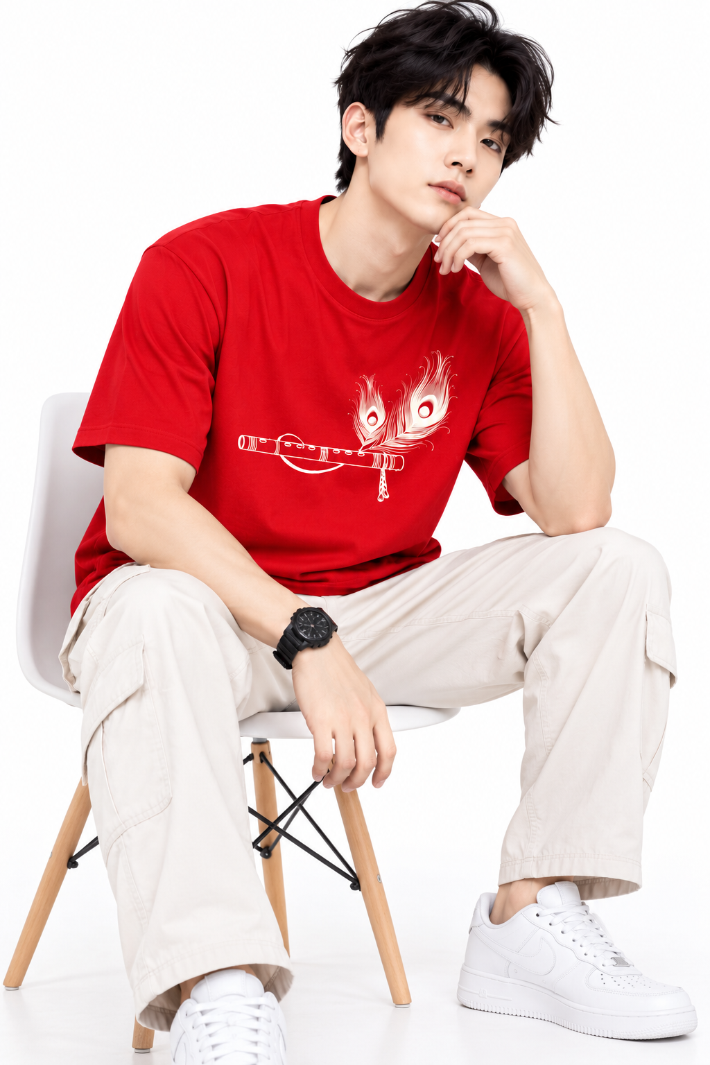 Attitude T-Shirts for Men | India's Number one Trending Brand | Murli Printed | 100% Pure Cotton Oversized Printed Tee