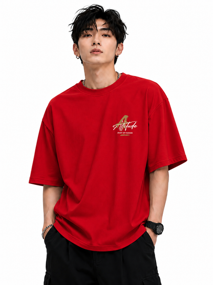 Attitude men slogan Printed Oversized tshirt | Baggy T Shirt