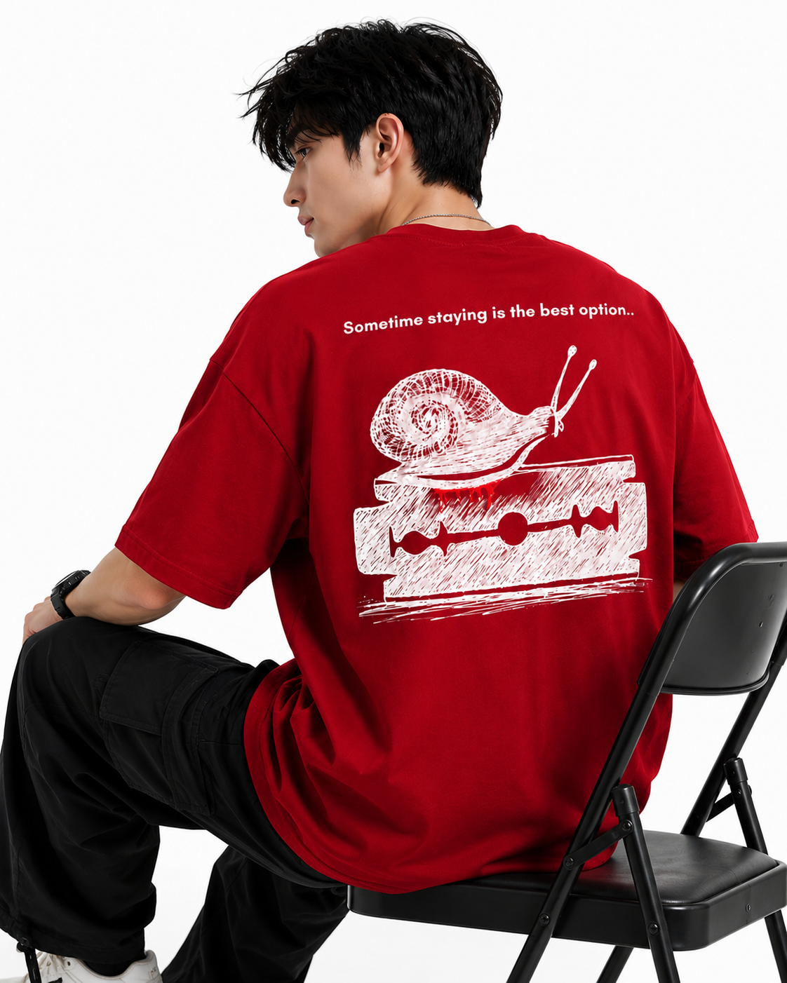Attitude men slogan Printed Oversized tshirt | Baggy T Shirt
