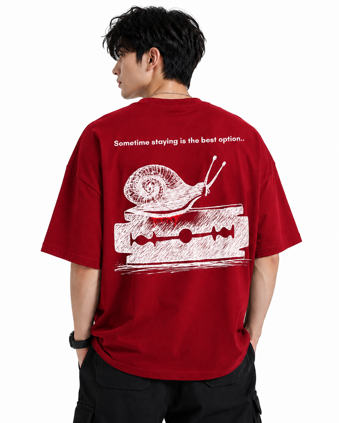 Attitude men slogan Printed Oversized tshirt | Baggy T Shirt