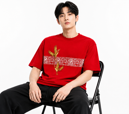 Attitude Men Typography Printed Round Neck Pure Cotton Oversized T-shirt