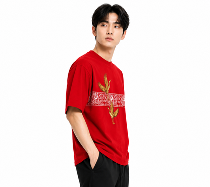 Attitude Men Typography Printed Round Neck Pure Cotton Oversized T-shirt