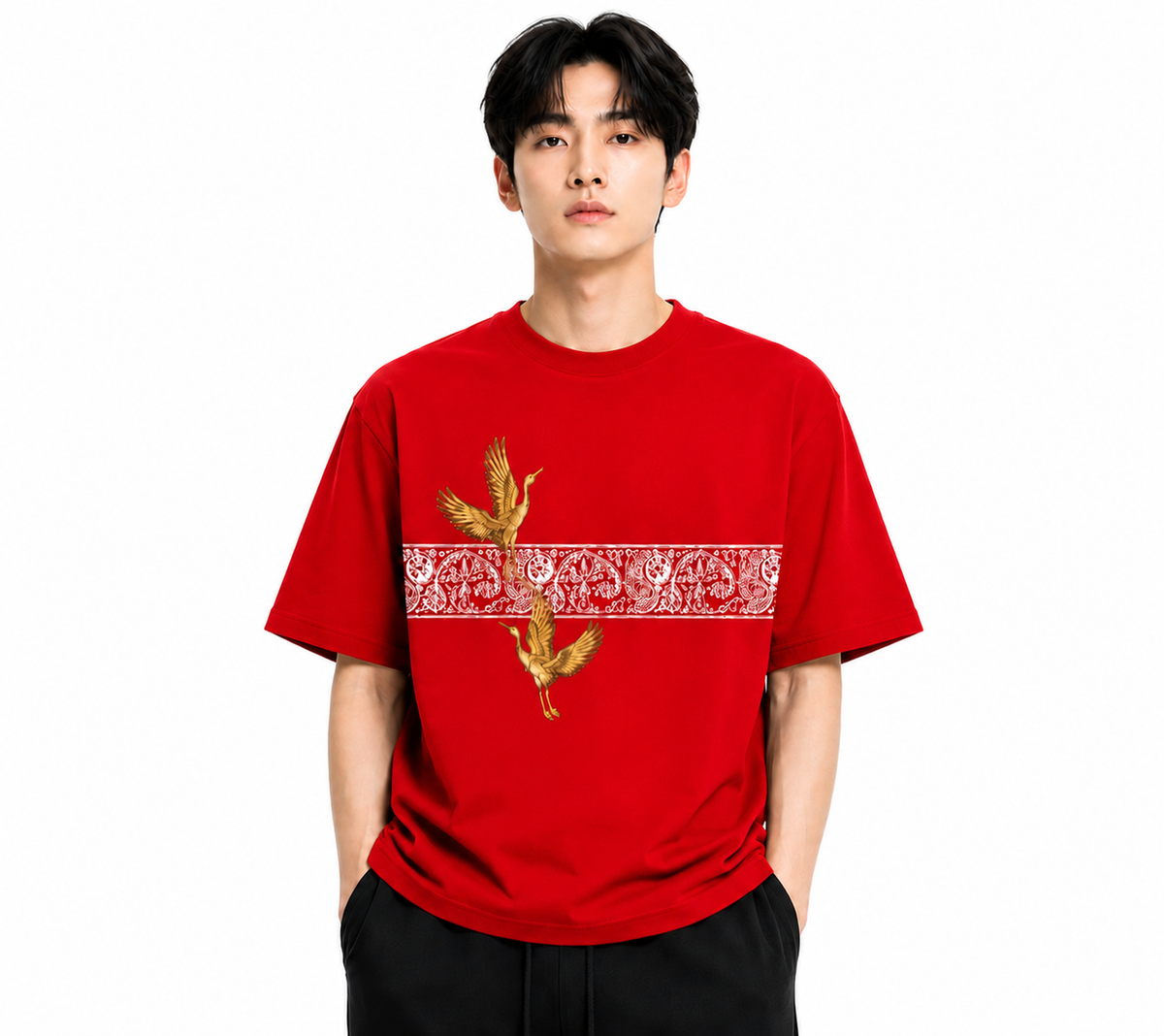 Attitude Men Typography Printed Round Neck Pure Cotton Oversized T-shirt