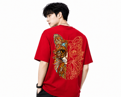 Attitude Cat Printed Oversized tshirt For Men| Trending T- Shirt