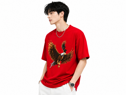 Attitude Eagle Graphic Oversized T-Shirt for Men