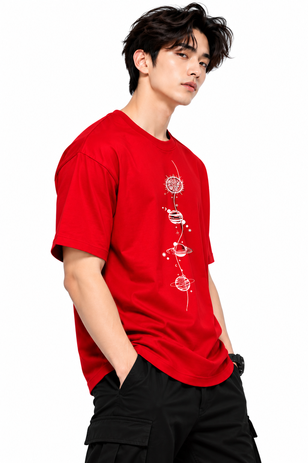 Attitude T-Shirts for Men | Round Neck Printed Oversized Cotton Tshirt