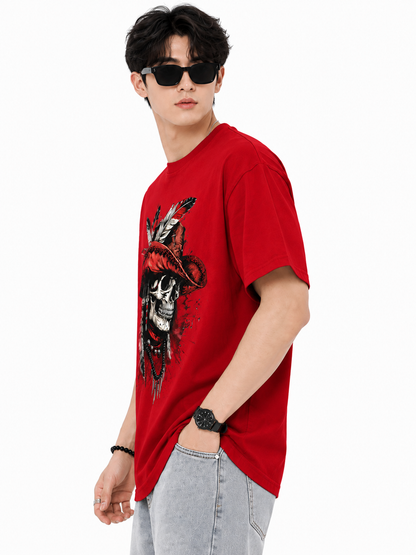 Attitude Men's Skull Graphic Printed  T-Shirt | Premium Cotton Casual Round Neck Tee for Men