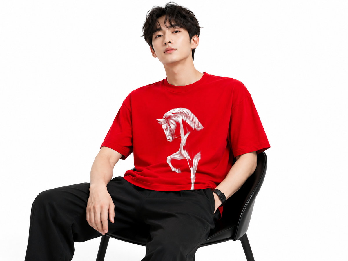 Attitude Men Typography Printed Round Neck Pure Cotton Oversized T-shirt