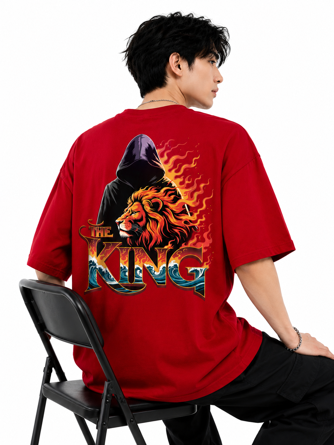Attitude Men's King Printed T-Shirt | Premium Cotton Casual Round Neck Tee for Men