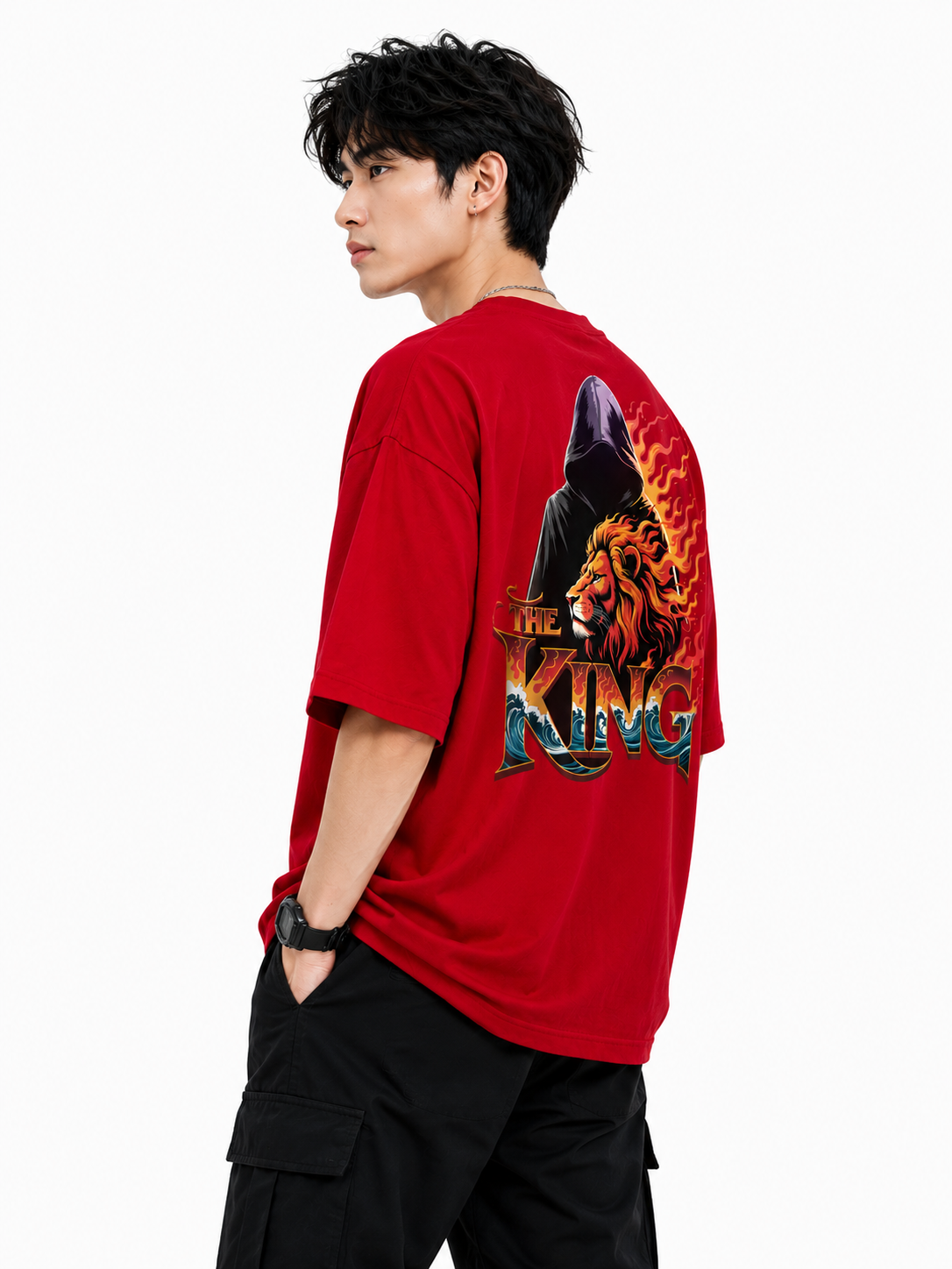 Attitude Men's King Printed T-Shirt | Premium Cotton Casual Round Neck Tee for Men