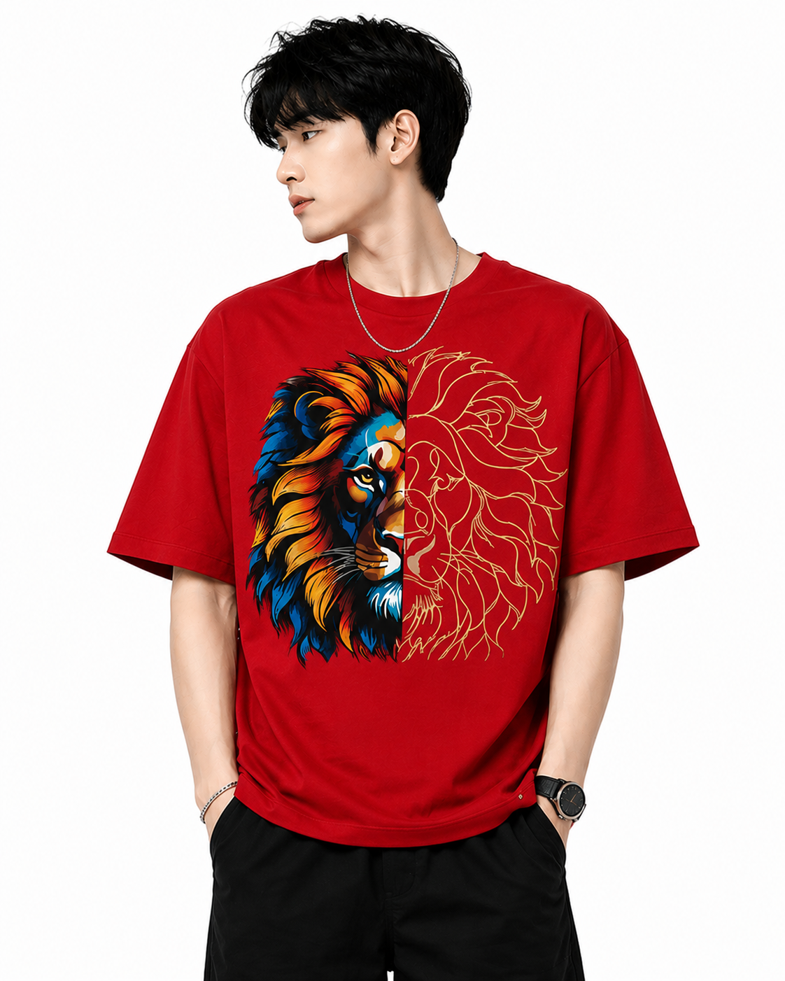 Attitude T-Shirts for Men, | Premium Cotton Casual Round Neck Tee for Men | Oversized Printed T-Shirt for Men