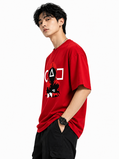 Attitude T-Shirts for Men | Oversized Squid Game Printed T-Shirt for Men | 100% Pure Cotton T Shirt