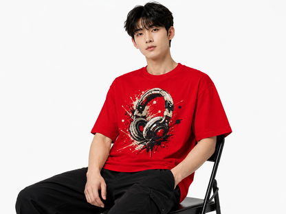 Attitude Men Typography Printed Oversized T-Shirt - Men