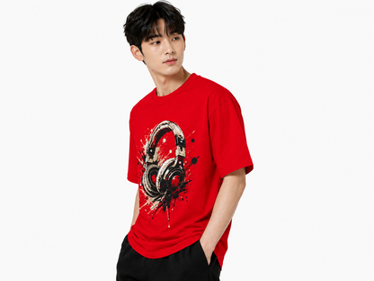 Attitude Men Typography Printed Oversized T-Shirt - Men