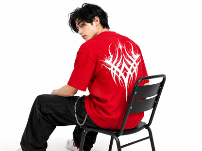 Attitude Men oversized anime gym Printed Crew Neck Oversized Fit Cotton T- Shirt