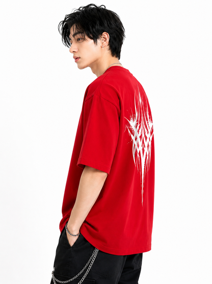 Attitude Men oversized anime gym Printed Crew Neck Oversized Fit Cotton T- Shirt