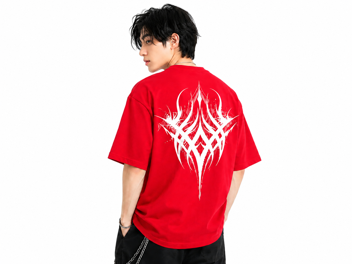 Attitude Men oversized anime gym Printed Crew Neck Oversized Fit Cotton T- Shirt