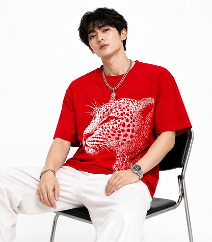 Attitude Men Tiger Warrior Oversized Black Tee | Anime T Shirt | Baggy T Shirt