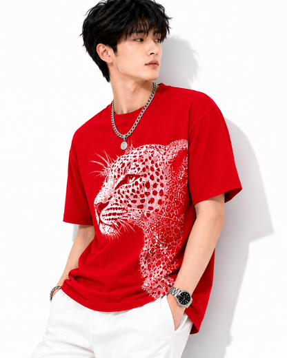 Attitude Men Tiger Warrior Oversized Black Tee | Anime T Shirt | Baggy T Shirt